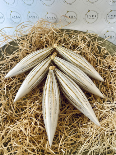 Vánoční paprsky - perleťově zlatá - rakety 6ks